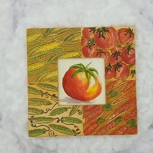 Watercolor Tomato Painting in Vegetable Wood Frame